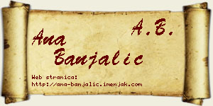 Ana Banjalić vizit kartica